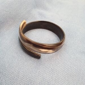 Women's Brown & Caramel Acrylic Crossover Wrap Bangle Cuff